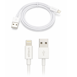 Câble USB-A vers Lightning ELLIETECH 2 m blanc pour iPhone et appareils compatibles Lightning
