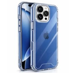 Coque Transparente Antichoc pour iPhone 16 Pro Max protection renforcée du bloc caméra.