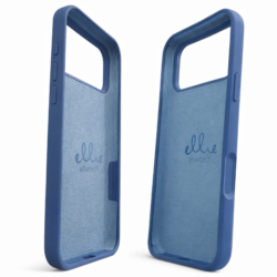 Coque Silicone Case bleue pour iPhone 17 Pro Max – vue intérieure en microfibre douce avec finition premium