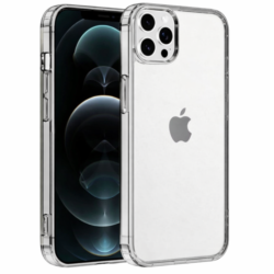 Coque transparente pour iPhone 11 Pro Max avec protection des bords et du bloc caméra.