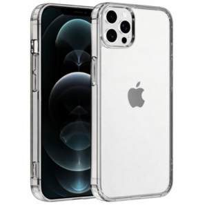 Coque transparente pour iPhone 11 Pro Max avec protection des bords et du bloc caméra.